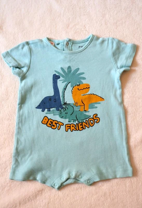 Set van 2 pyjama's/rompers met dinosaurusprint – photo 2